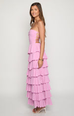 Kim Pink Strapless Ruffle Maxi Dress Image