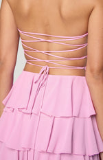 Kim Pink Strapless Ruffle Maxi Dress Image