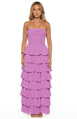Kim Magenta Strapless Ruffle Maxi Dress Image