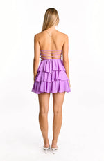 Kimmie Magenta Strapless Ruffle Mini Dress