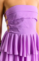 Kimmie Magenta Strapless Ruffle Mini Dress Image