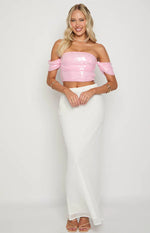 Klara Pink Sequin Crop Top