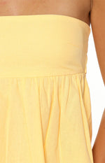 Klee Yellow Strapless Tie Back Top