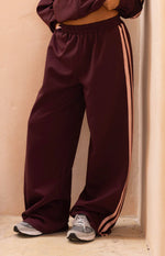 Kosie Burgundy and Pink Stripe Track Pants - PRE ORDER