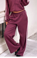 Kosie Burgundy and Pink Stripe Track Pants - PRE ORDER
