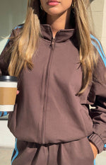 Kosie Chocolate And Blue Stripe Jacket Image