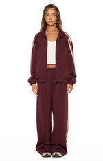 Kosie Burgundy and Pink Stripe Track Pants - PRE ORDER