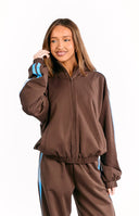 Kosie Chocolate And Blue Stripe Jacket - PRE ORDER