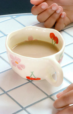 Lila Cherry Floral Mug