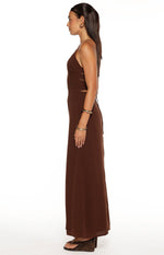 La Jolla Brown V-Neck Maxi Dress Image