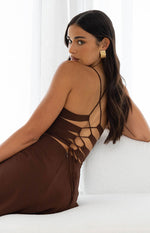 La Jolla Brown V-Neck Maxi Dress Image