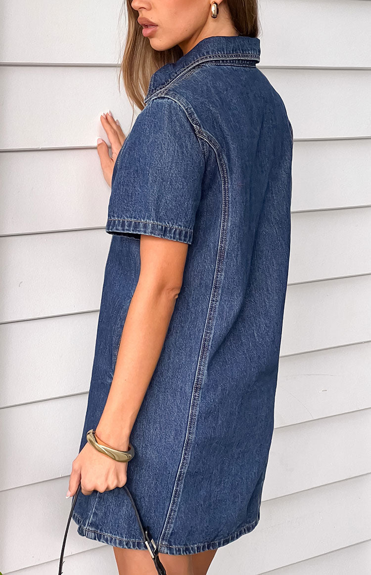 Lachie Dark Wash Denim Mini Dress Image