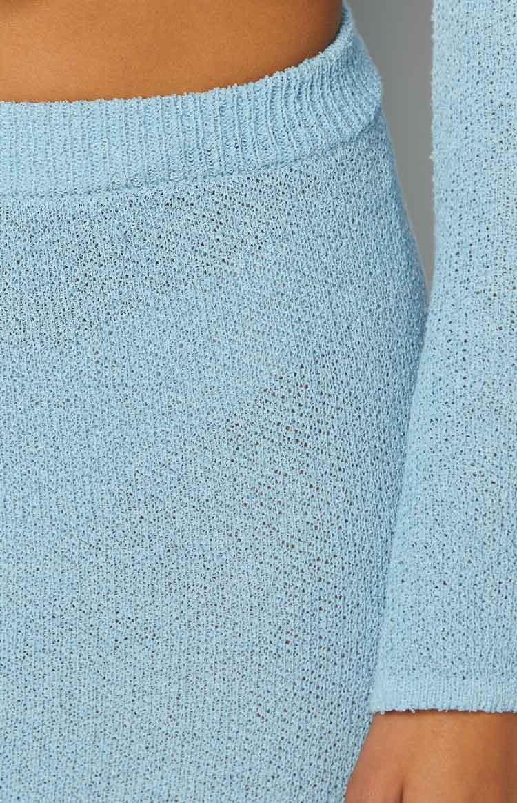 Laila Blue Knit Maxi Skirt Image