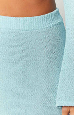 Laila Blue Knit Maxi Skirt