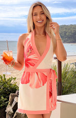 Lainey White Floral Print Mini Dress Image