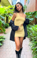 Laurynn Mustard Knit Mini Dress Image