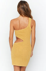 Laurynn Mustard Knit Mini Dress Image