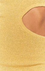Laurynn Mustard Knit Mini Dress Image