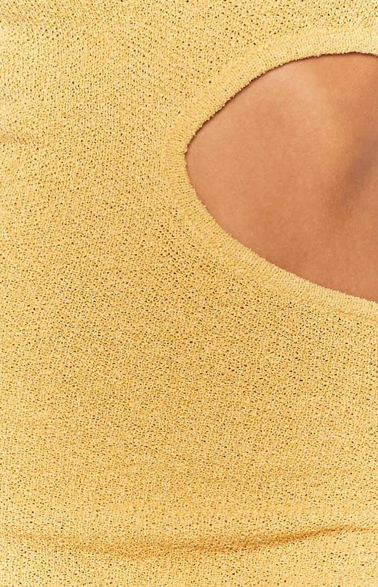 Laurynn Mustard Knit Mini Dress Image