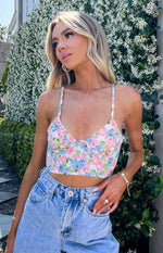 Leoni Pink Floral Corset Top Image