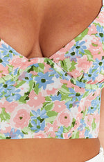 Leoni Pink Floral Corset Top Image