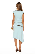 Levi Blue Contrast Bind Asymmetric Skirt Image