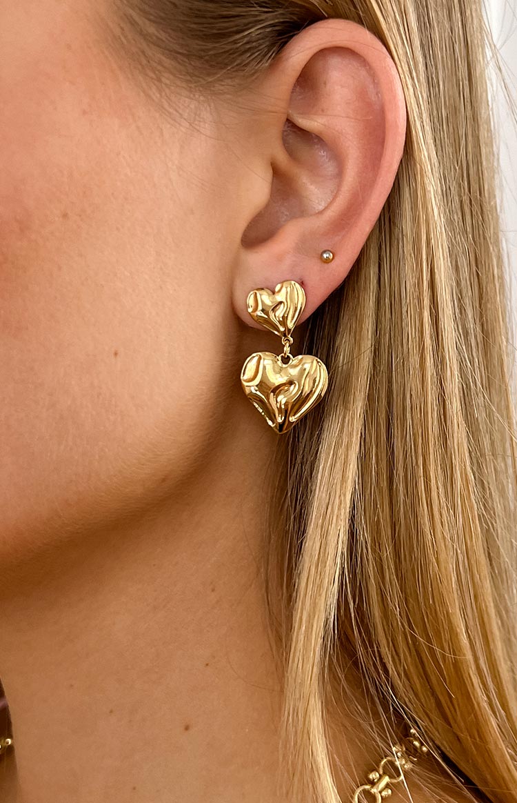 Lila Gold Love Heart Earring 2 Pack Image