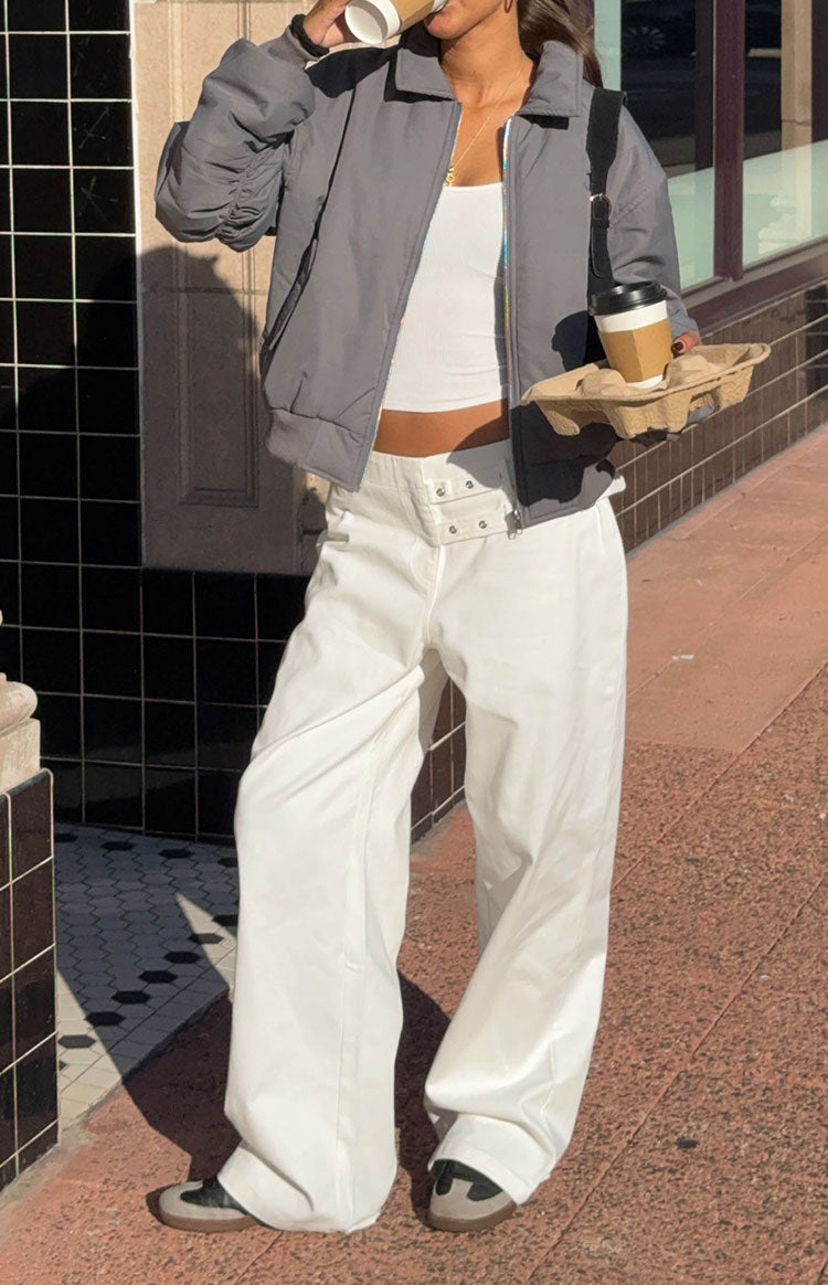 Lila Off White Buckle Pants Image