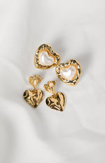 Lila Gold Love Heart Earring 2 Pack Image