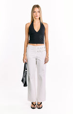 Lila Off White Buckle Pants Image