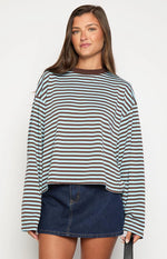 Lioness Bloom Chocolate Sea Stripe Long Sleeve Top