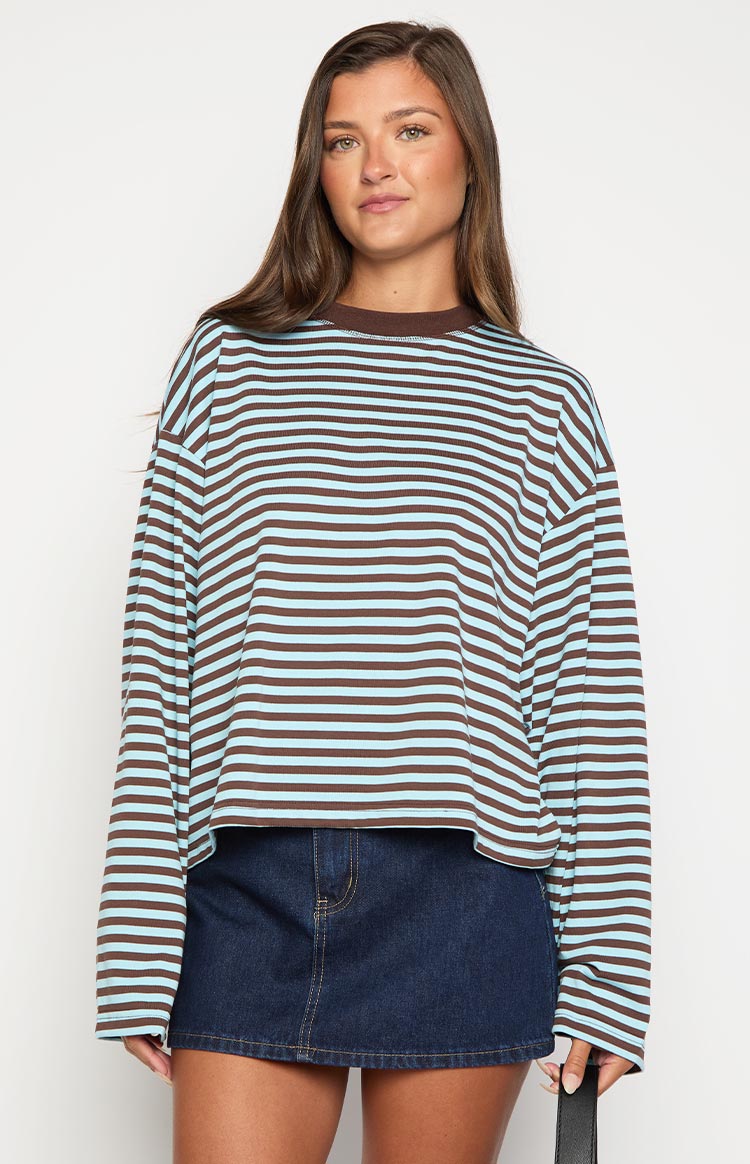 Lioness Bloom Chocolate Sea Stripe Long Sleeve Top Image