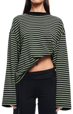 Lioness Bloom Forest Stripe Long Sleeve Top