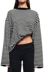 Lioness Bloom Onyx Stripe Long Sleeve Top