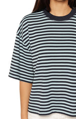 Lioness Bloom Short Sleeve Top Navy Sea Stripe Image