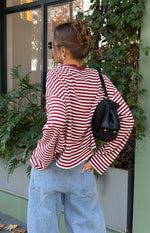 Lioness Bloom Wine Stripe Long Sleeve Top