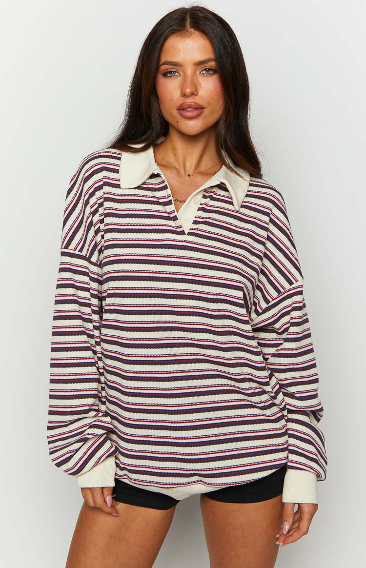 Lioness Porcelain Multi Striped Rugby Jersey Image