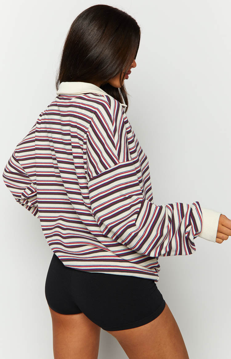 Lioness Porcelain Multi Striped Rugby Jersey Image