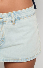 Lioness Rhode Light Denim Mini Skirt