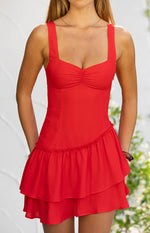 Little Lies Red Ruffle MIni Dress Image