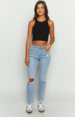 Loui Mid Wash Straight Leg Denim Jeans Image