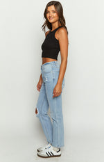 Loui Mid Wash Straight Leg Denim Jeans Image
