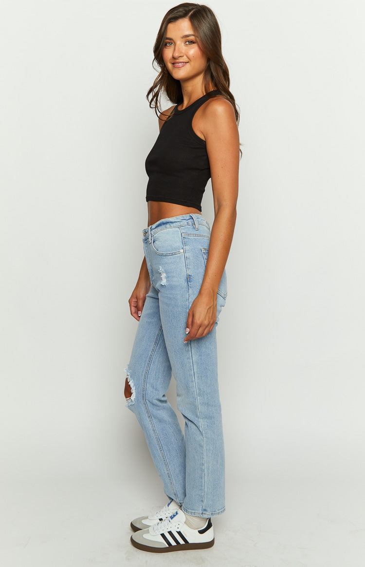 Loui Mid Wash Straight Leg Denim Jeans Image
