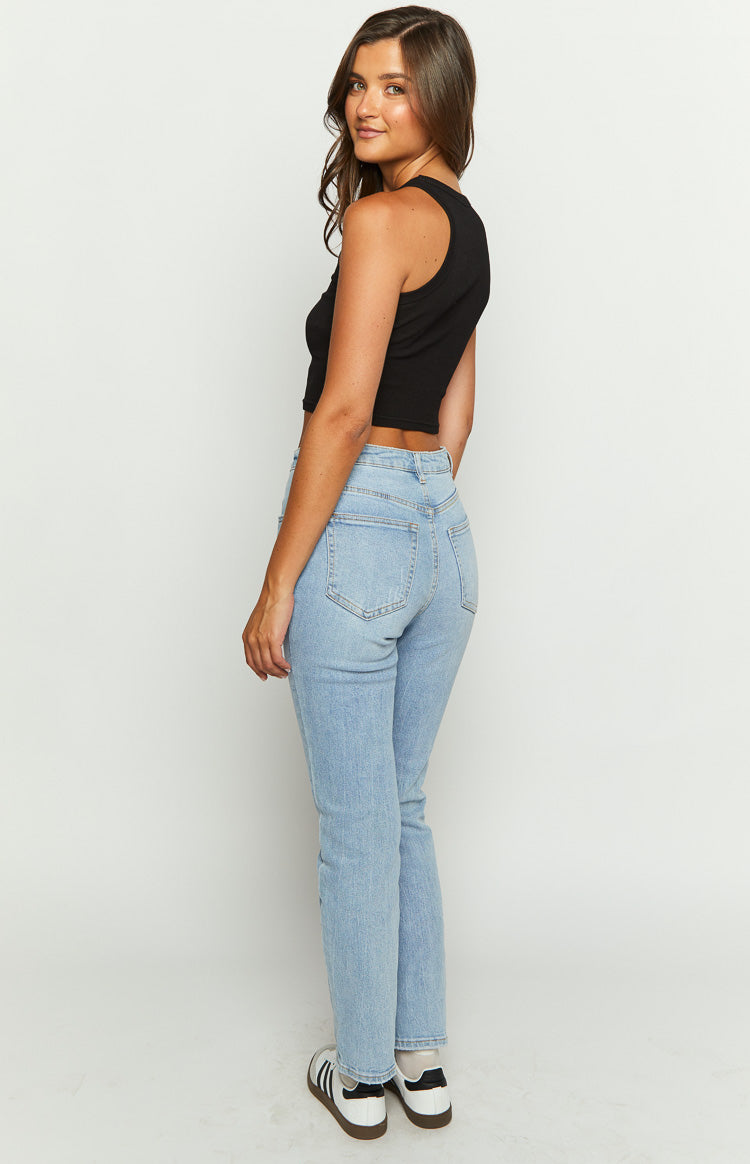Loui Mid Wash Straight Leg Denim Jeans Image