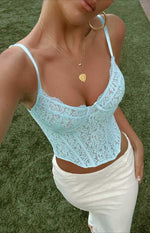 Louisa Light Blue Corset Top Image