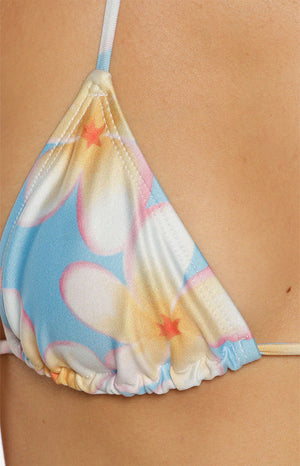 Love From Janet Holiday Print Triangle Bikini Top