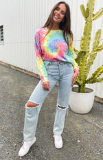 Love You Different Tie Dye Sweater Rainbow Image