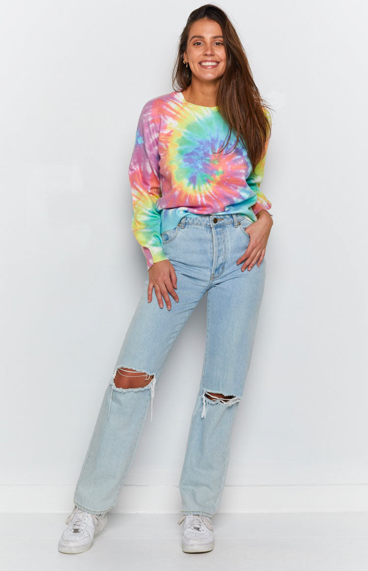 Love You Different Tie Dye Sweater Rainbow Image