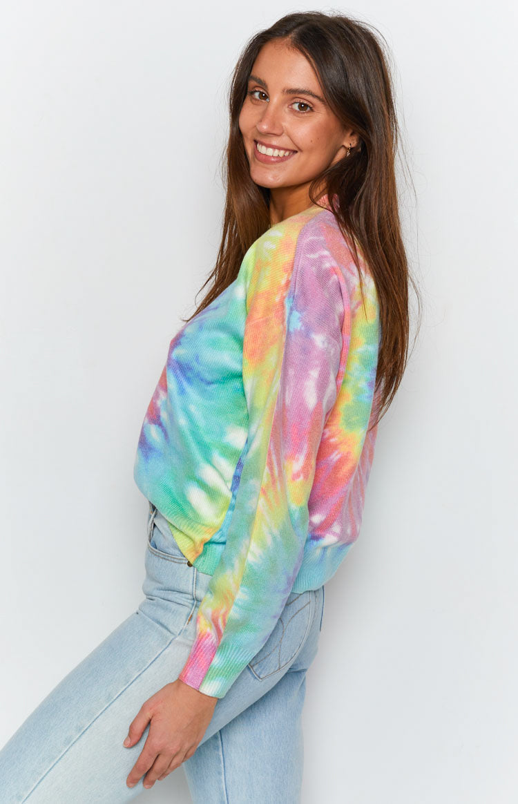 Love You Different Tie Dye Sweater Rainbow Image