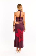 Lucinda Purple Floral Cut Out Maxi Dress Image